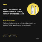 Stick Corretor de Cor com Ceramidas SPF30, Tom 30 Bronzeado XMill – modo de utilização