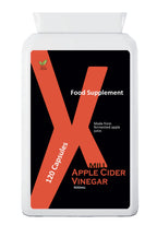 Embalagem frontal de Apple Cider Vinagre XMill 500 mg, 120 cápsulas