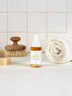 Óleo Facial Nutritivo MiLL num ambiente de cuidados pessoais